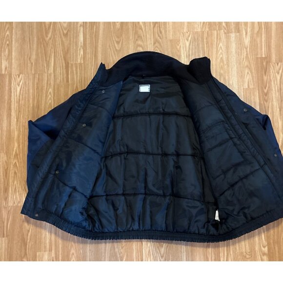 New Face Coat Mens XL Nylon Jacket Navy Black Red Insulated Vtg Y2K Colorblock - Picture 3 of 6